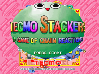 Tecmo Stackers title screen for Playstation